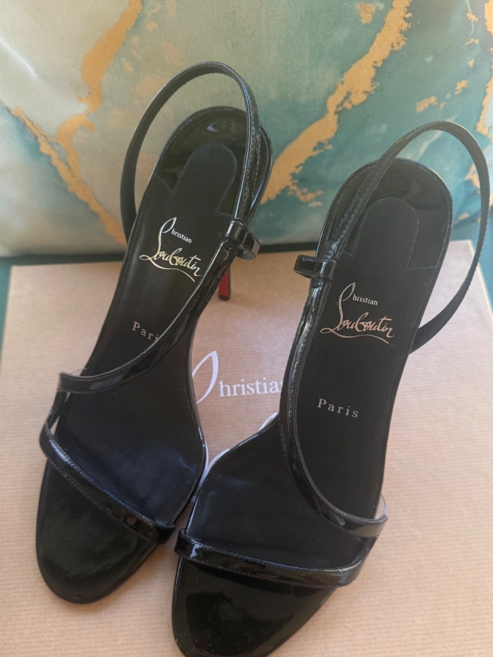 Christian Louboutin Rosa Z Patent Leather 100MM Sandals - Picture 5 of 13